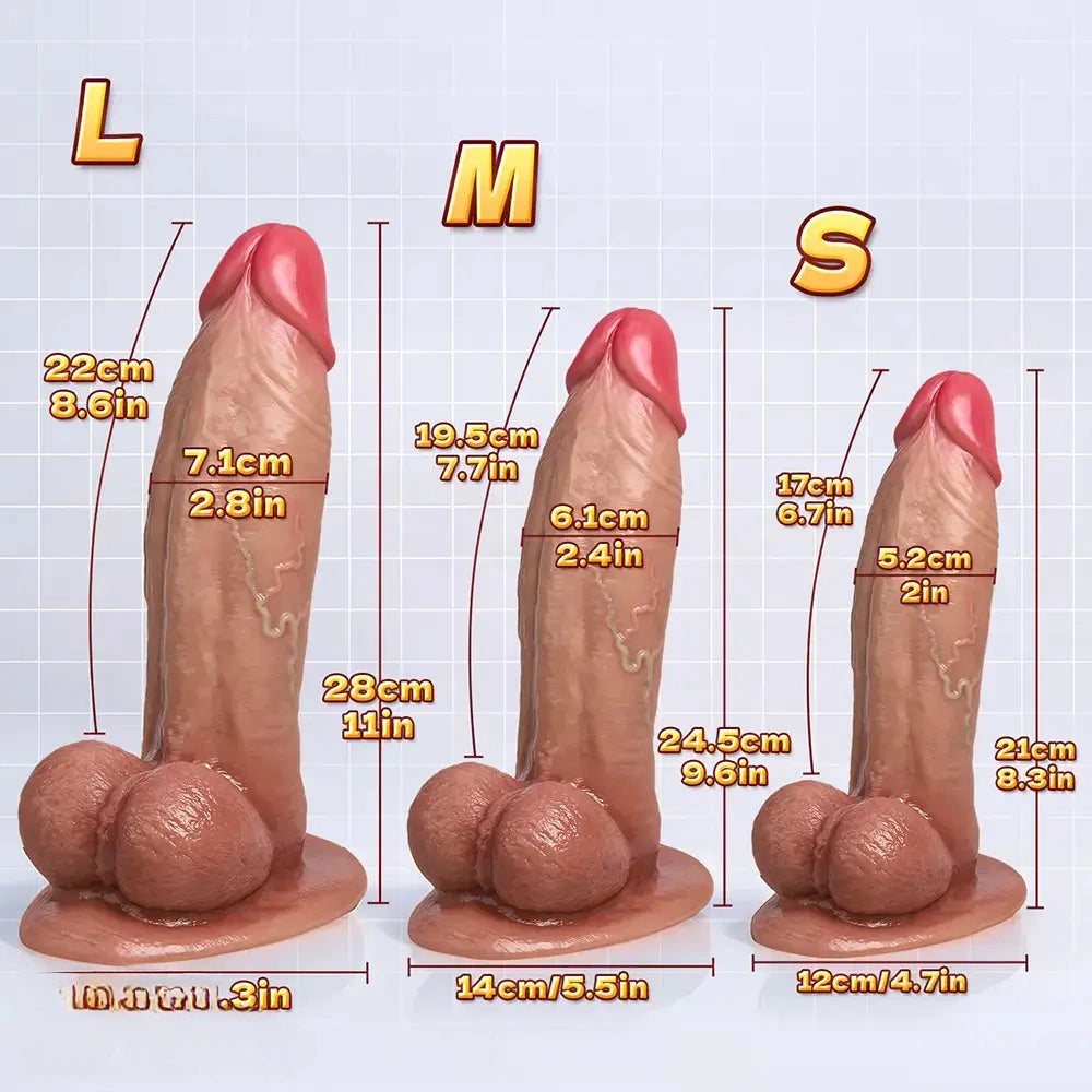 8.3in 9.6in 11in Real Skin Silicone Big Dildo Vaginal Stimulation Product