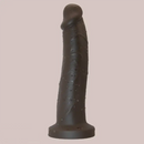 8.3in Big Ebony Silicone Soft Suction Cup Dildo For Hands-Free Play