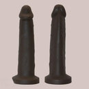 8.3in Big Ebony Silicone Soft Suction Cup Dildo For Hands-Free Play