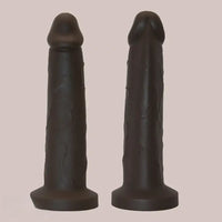 8.3in Big Ebony Silicone Soft Suction Cup Dildo For Hands-Free Play