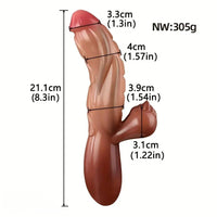 8.3in Female Masturbator Vaginal Massage Liquid Silicone Handle Dildo
