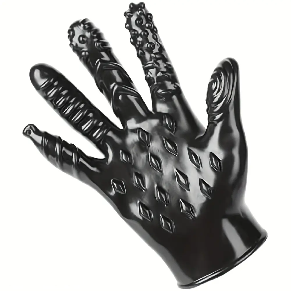 8.3in Finger Spiked Dildo Glove For Manual Massage Stimulating Sex Toy