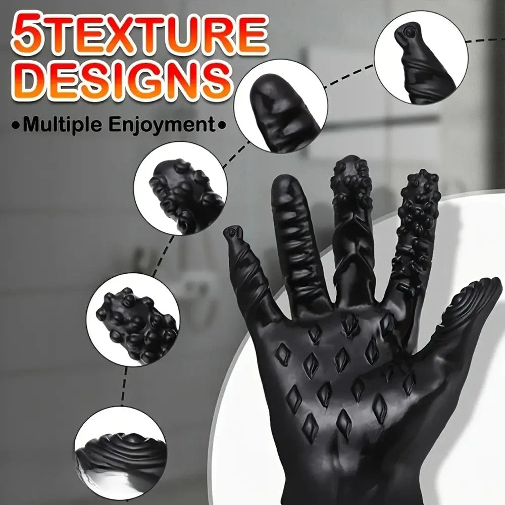8.3in Finger Spiked Dildo Glove For Manual Massage Stimulating Sex Toy