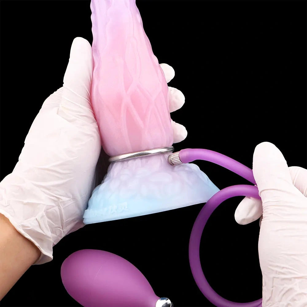 8.3in Inflatable Silicone Soft Fantasy Dildo Adult Toy For Gay Men Sex