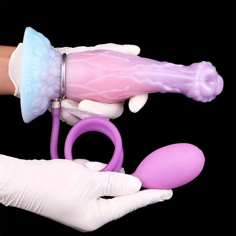 8.3in Inflatable Silicone Soft Fantasy Dildo Adult Toy For Gay Men Sex