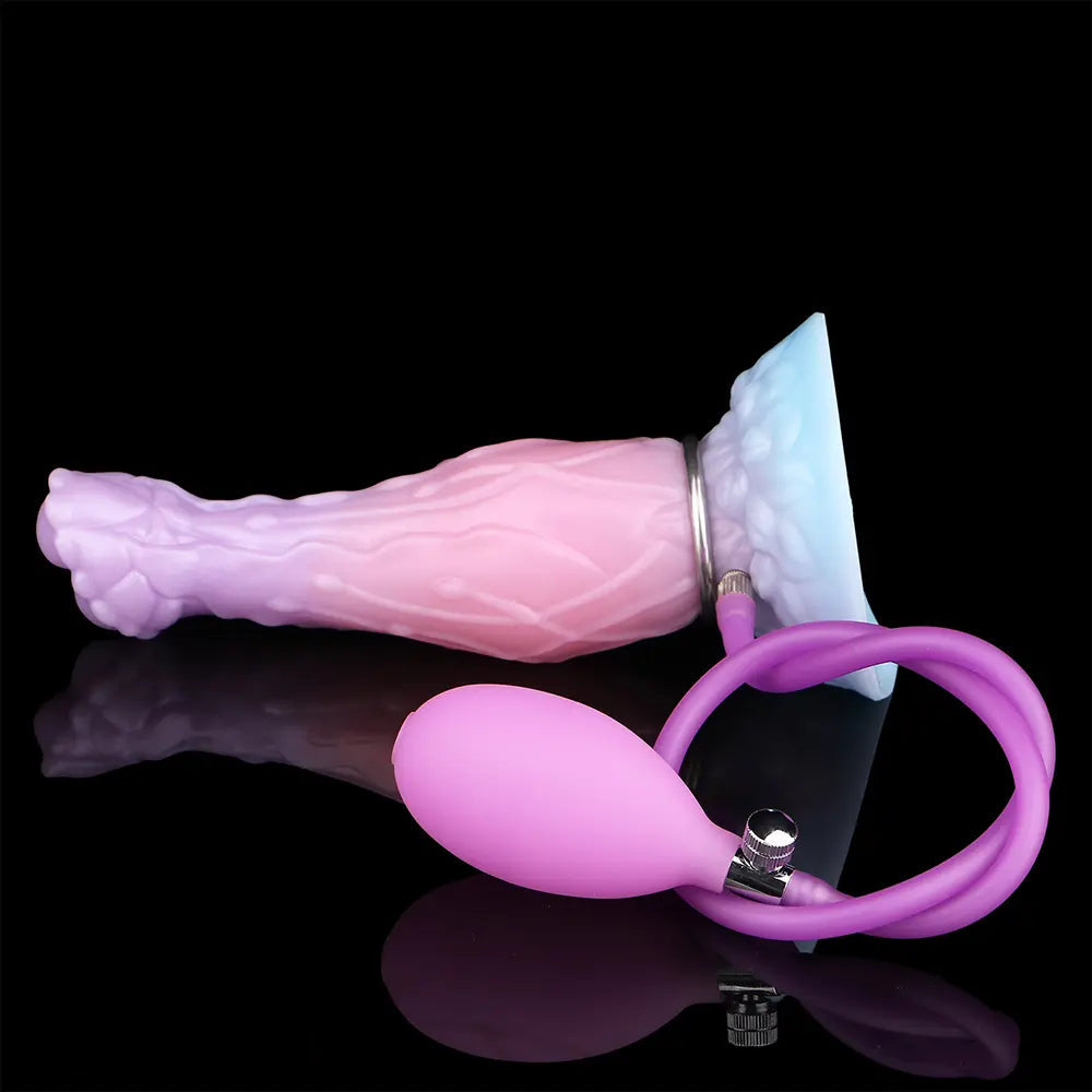 8.3in Inflatable Silicone Soft Fantasy Dildo Adult Toy For Gay Men Sex