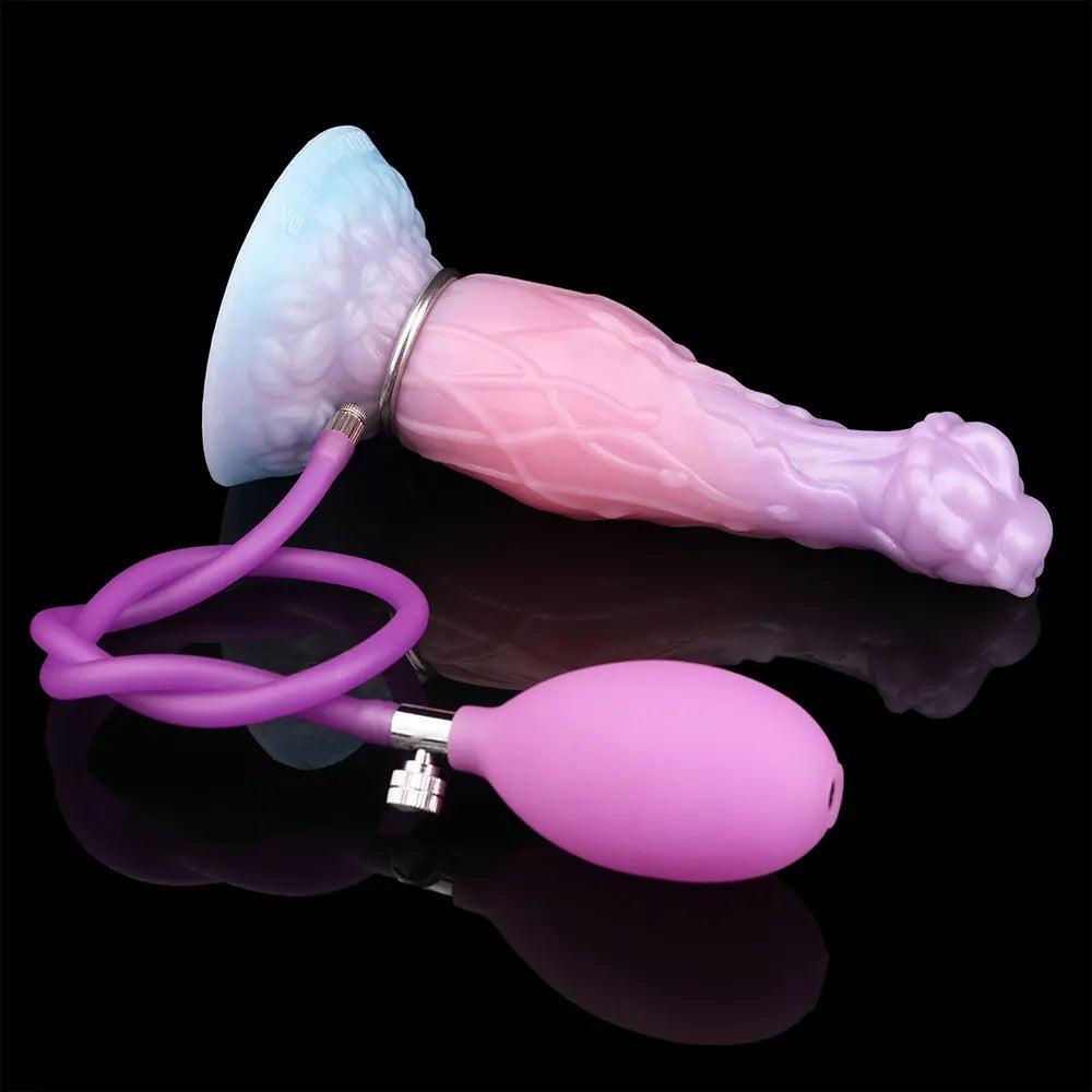 8.3in Inflatable Silicone Soft Fantasy Dildo Adult Toy For Gay Men Sex