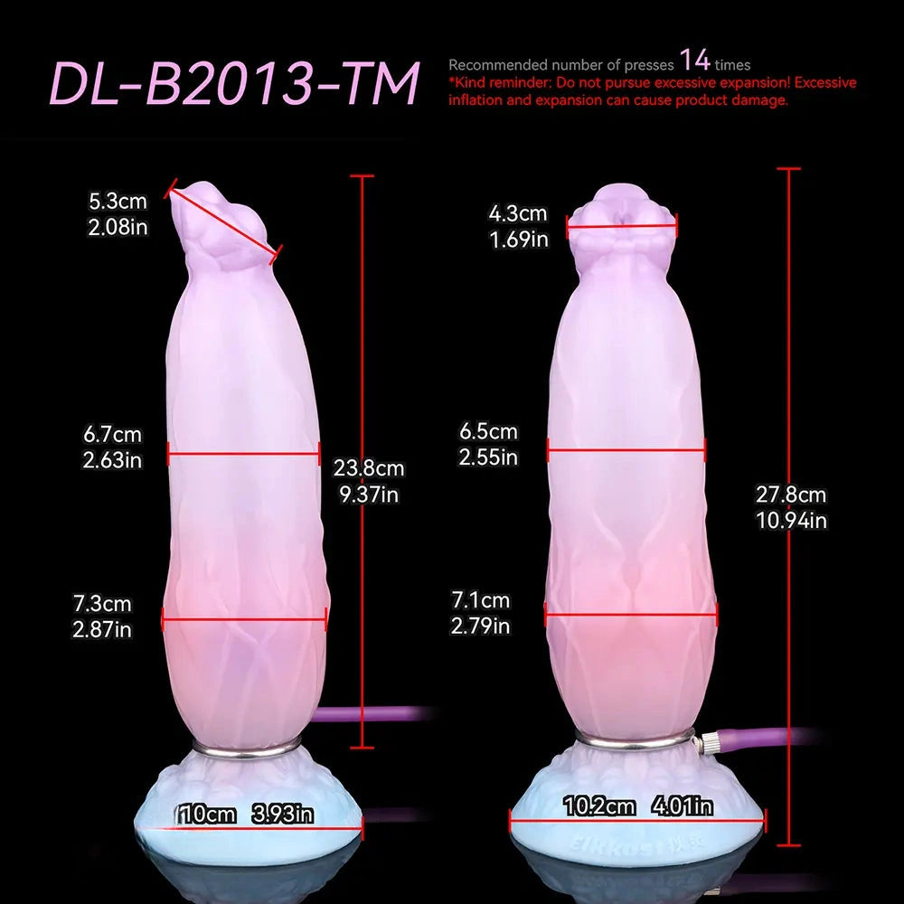 8.3in Inflatable Silicone Soft Fantasy Dildo Adult Toy For Gay Men Sex