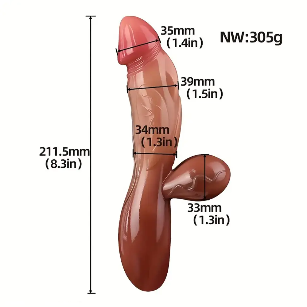 8.3in Liquid Silicone Soft Odd Big Cock Dildo For Hands-Free Anal Play
