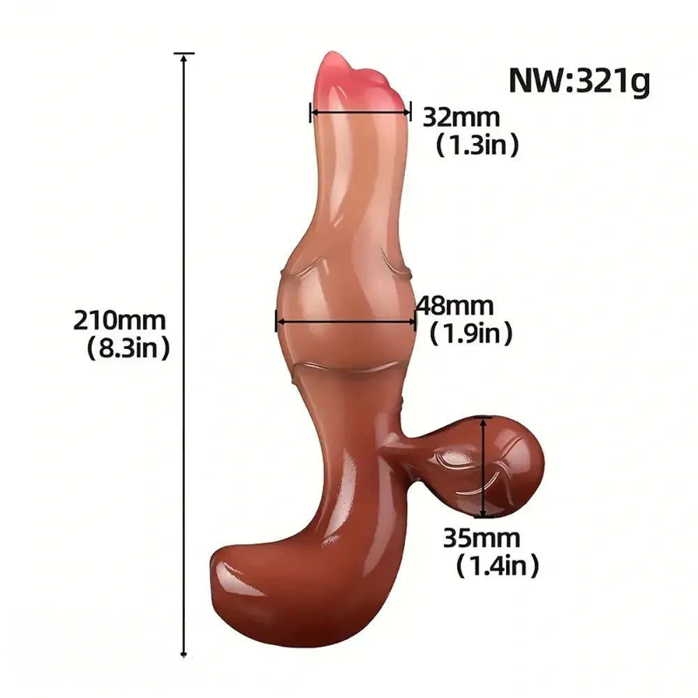 8.3in Liquid Silicone Soft Odd Big Dildo Female Stimulator Big Penis Toy