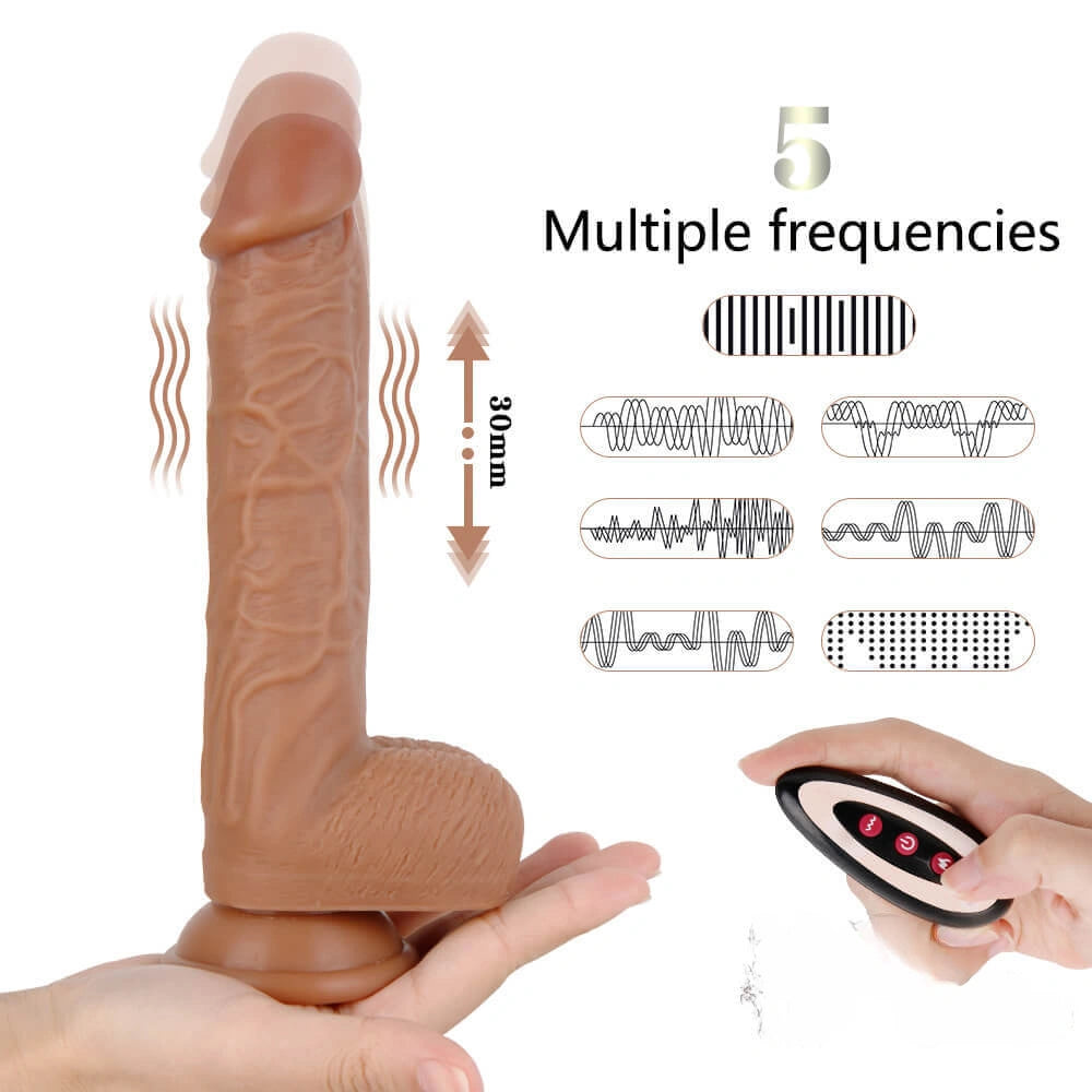 8.3in Pure Liquid Silica Gel Wireless Remote Heating Thrusting Dildo