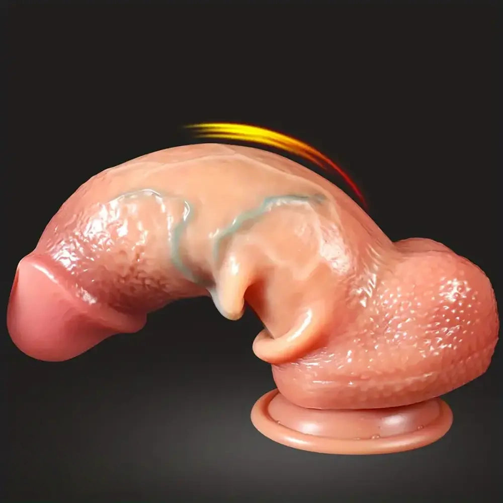 8.3in Realistic Thick Soft Dildo Big With Sliding Foreskin For Women Men