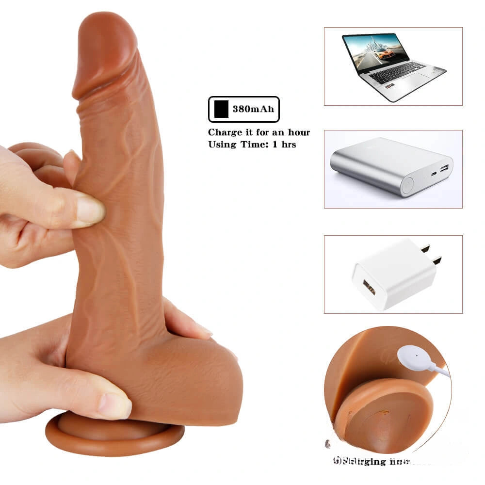 8.3in Remote Control Heating Swing Vibrating Lifelike Dildo For Female