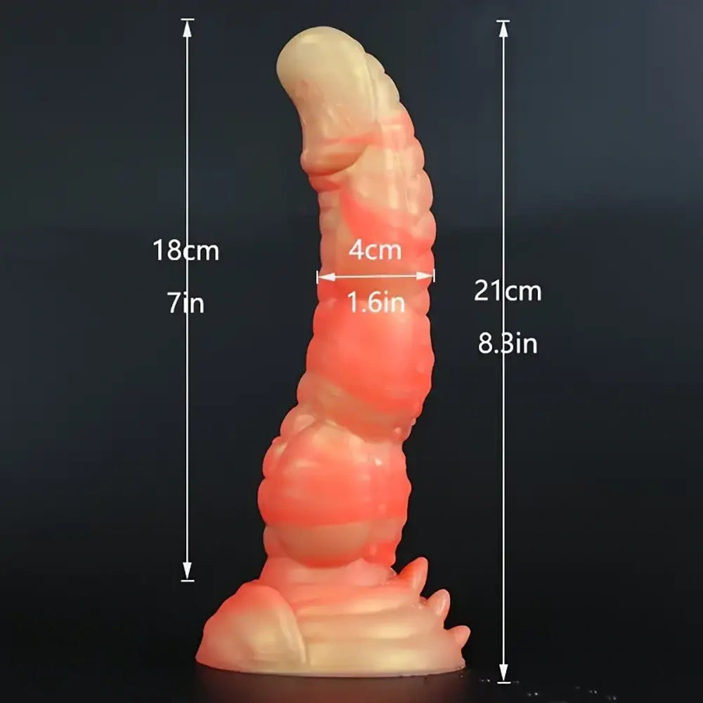 8.3in Silicone Big Soft Monster Odd Dildo For G-spot Anal Stimulation