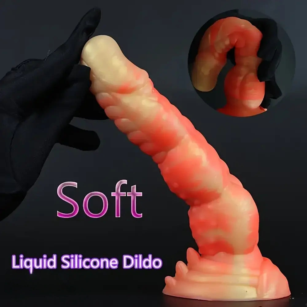 8.3in Silicone Big Soft Monster Odd Dildo For G-spot Anal Stimulation
