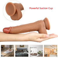 8.3in Silicone Quite Vibrating Thrusting Heating Dildo Women Sex Toy