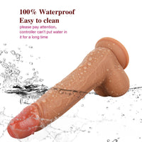 8.3in Silicone Quite Vibrating Thrusting Heating Dildo Women Sex Toy
