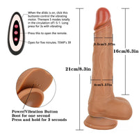 8.3in Silicone Quite Vibrating Thrusting Heating Dildo Women Sex Toy