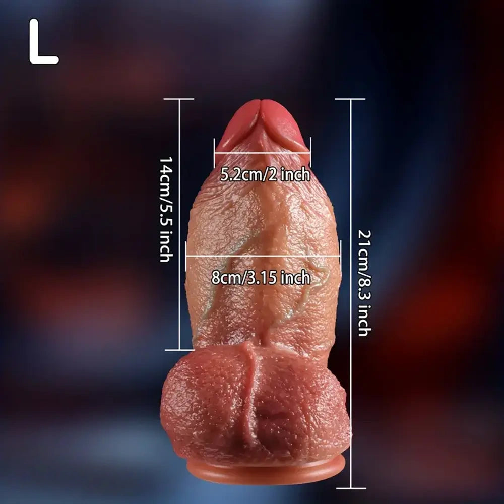 8.3in Silicone Soft Thick Penis Solid Color Dildo For G-spot Stimulation