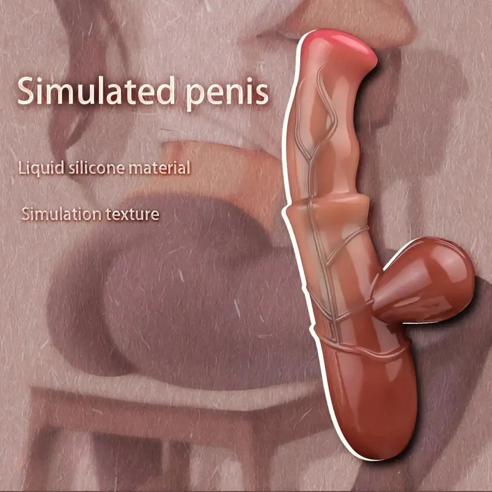 8.3in Simulated Horse Penis Silicone Realistic Soft Light Beige Handle Dildo