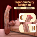 8.3in Simulated Horse Penis Silicone Realistic Soft Light Beige Handle Dildo