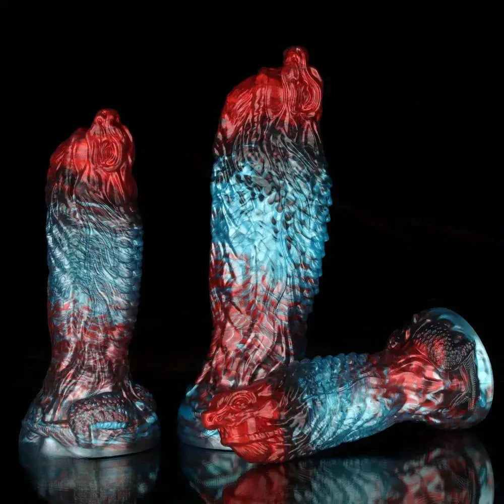 8.43in 10.23in Soft-on Hard Inside Silicone Fantasy Dragon Manual Dildo