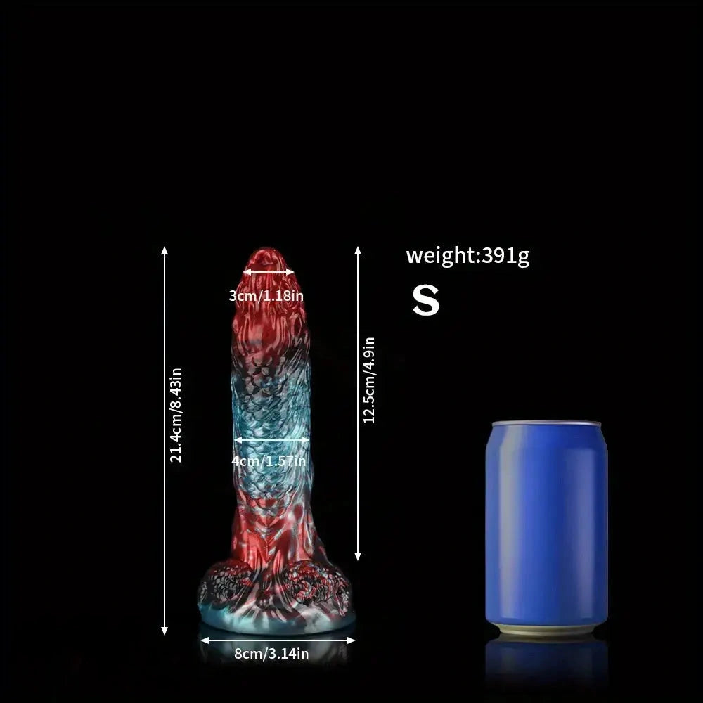 8.43in 10.23in Soft-on Hard Inside Silicone Fantasy Dragon Manual Dildo
