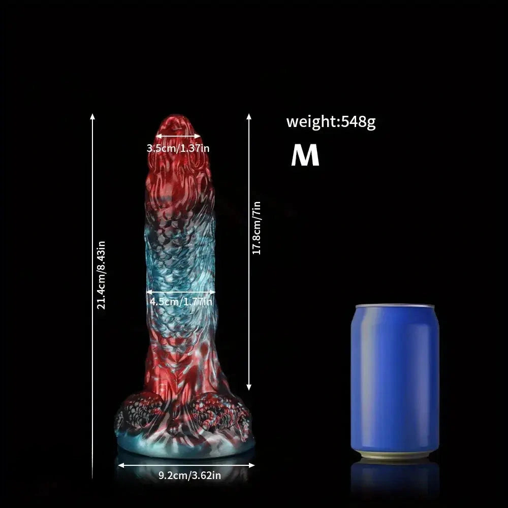 8.43in 10.23in Soft-on Hard Inside Silicone Fantasy Dragon Manual Dildo