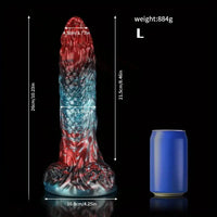 8.43in 10.23in Soft-on Hard Inside Silicone Fantasy Dragon Manual Dildo