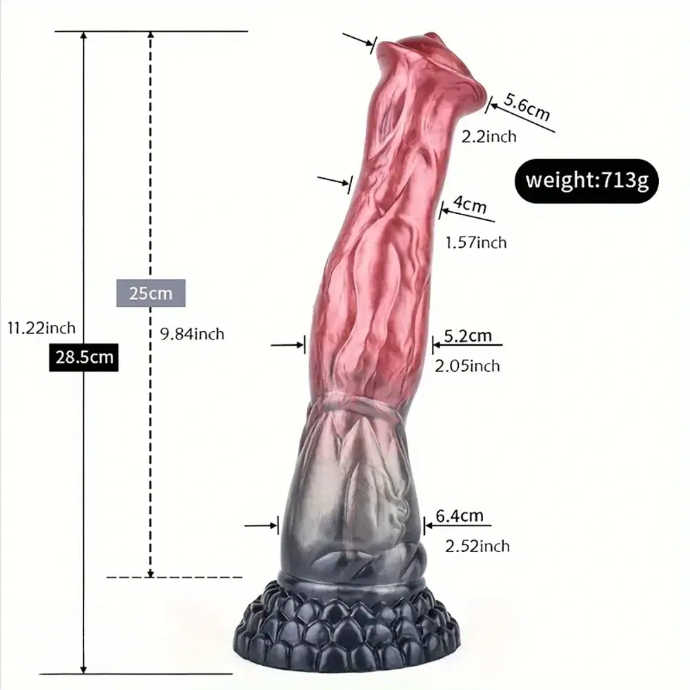 8.43in 10.55in 11.18in 11.22in 12.01in Silicone Soft Horse Big Thick Dildo