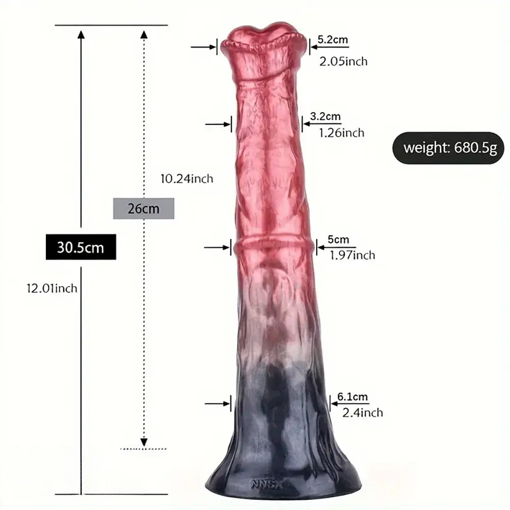 8.43in 10.55in 11.18in 11.22in 12.01in Silicone Soft Horse Big Thick Dildo