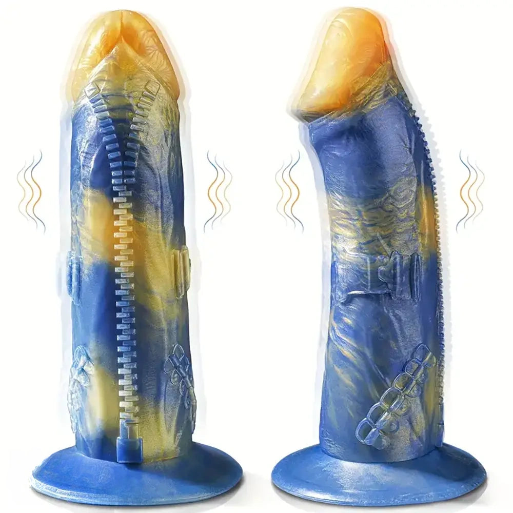 8.43in Fantasy Dildo Vibrator Zipper Monster Thick Dildo Adult Sex Toy