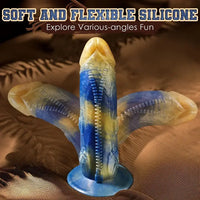 8.43in Fantasy Dildo Vibrator Zipper Monster Thick Dildo Adult Sex Toy