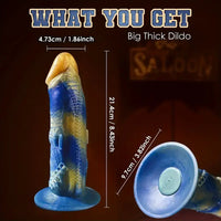 8.43in Fantasy Dildo Vibrator Zipper Monster Thick Dildo Adult Sex Toy