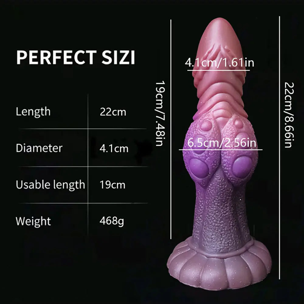 8.43in Monster Knot Silicone Soft Big Dildo Fantasy Odd Cock Love Toy
