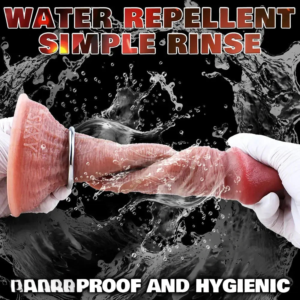 8.44in Realistic Skin Ovipositor Platinum Silicone Dildo Intimate Accessory