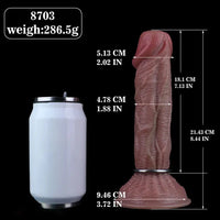 8.44in Realistic Skin Ovipositor Platinum Silicone Dildo Intimate Accessory