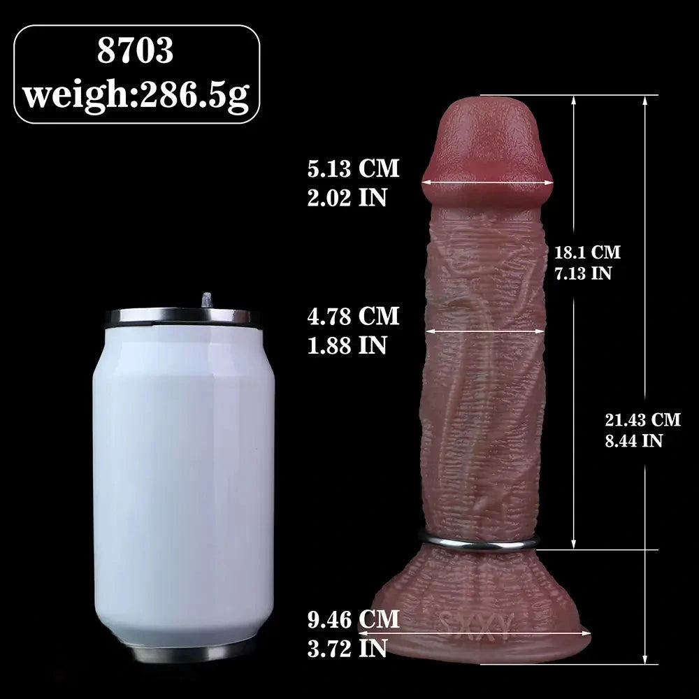 8.44in Realistic Skin Ovipositor Platinum Silicone Dildo Intimate Accessory