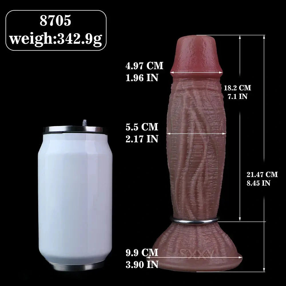 8.45in Ovipositor Platinum Silicone Dildo Soft Realistic Silicone Intimate Toy