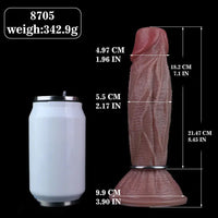 8.45in Ovipositor Platinum Silicone Dildo Soft Realistic Silicone Intimate Toy