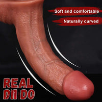 8.46in 9.25in 10.23in 11.22in Real Skin Curved Big Dildo For Prostate G-Spot