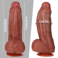 8.46in 9.45in Dual Density Silicone Soft Big Dildo For Female Masturbate