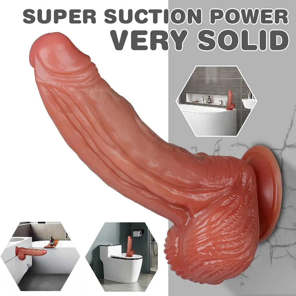 8.46in 9.45in Dual Density Silicone Soft Big Dildo For Female Masturbate