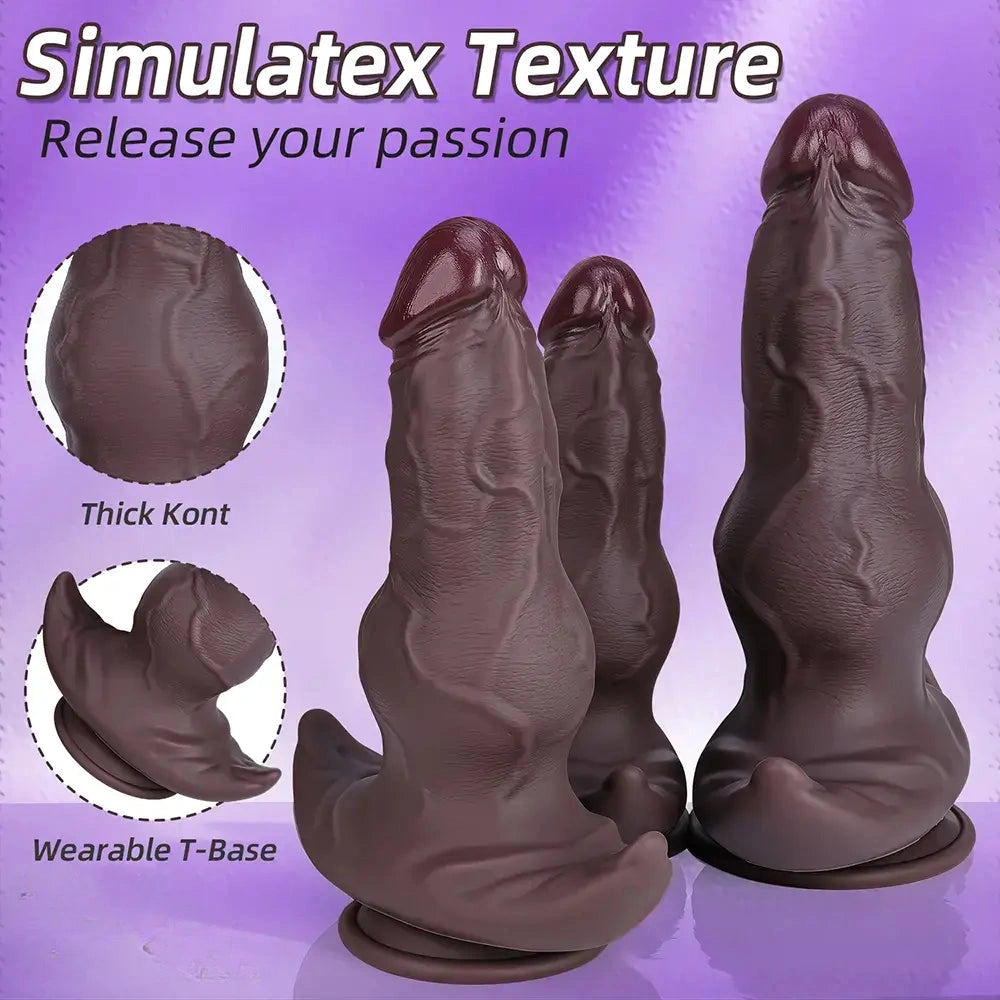 8.46in 9.64in 10.82in Liquid Silicone Big Dildo With Anchor Base Cock Toy