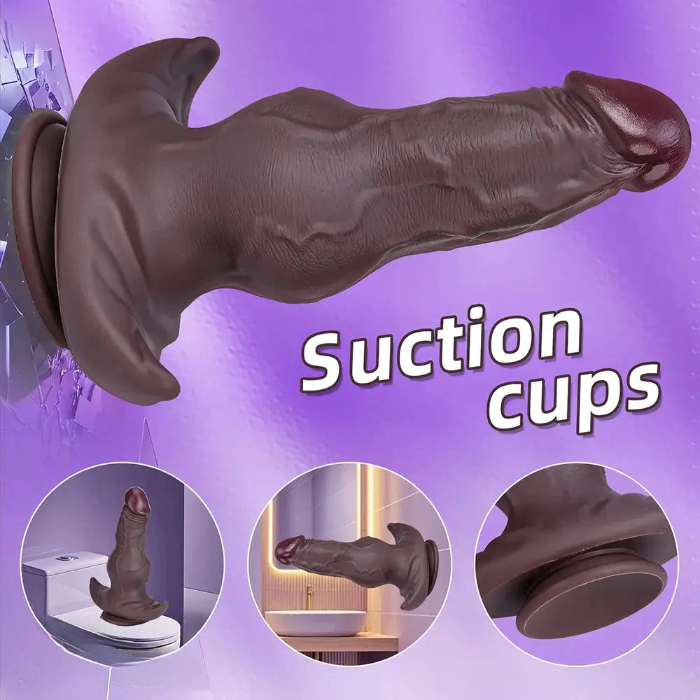 8.46in 9.64in 10.82in Liquid Silicone Big Dildo With Anchor Base Cock Toy