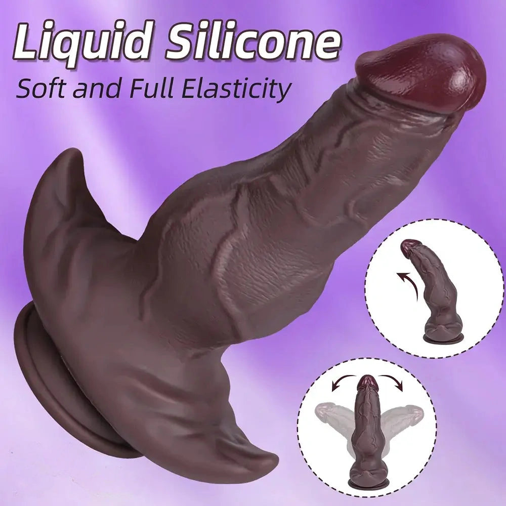 8.46in 9.64in 10.82in Liquid Silicone Big Dildo With Anchor Base Cock Toy