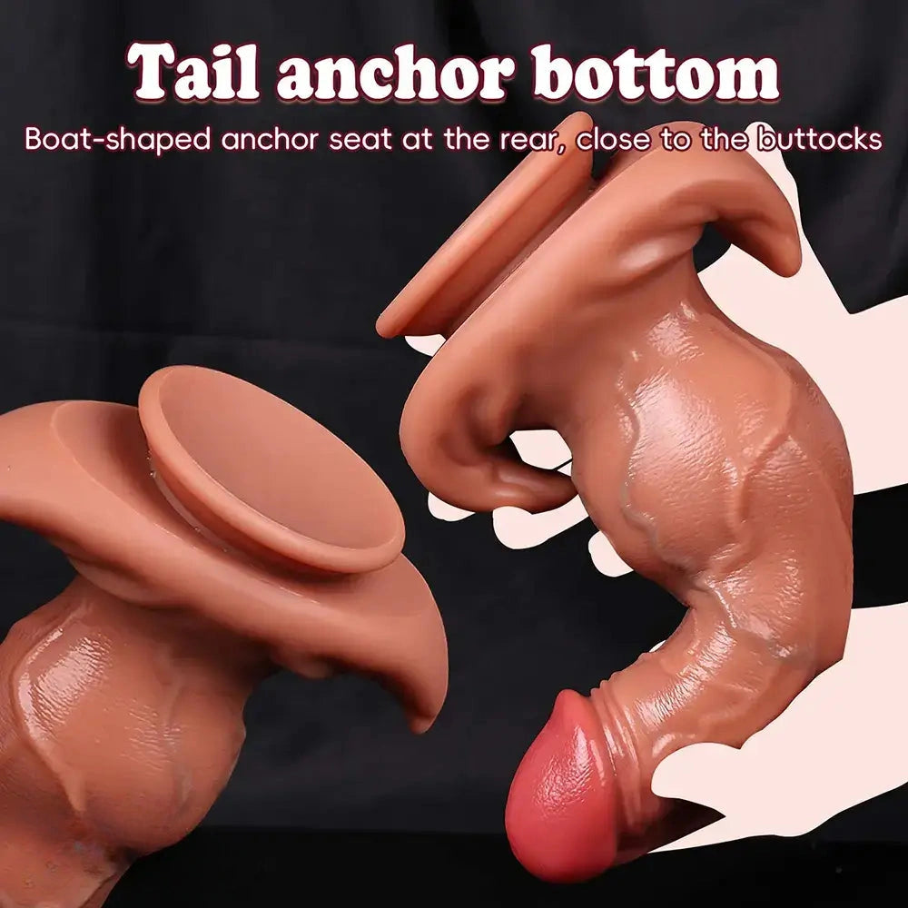 8.46in 9.64in 10.82in Liquid Silicone Big Dildo With Anchor Base Cock Toy