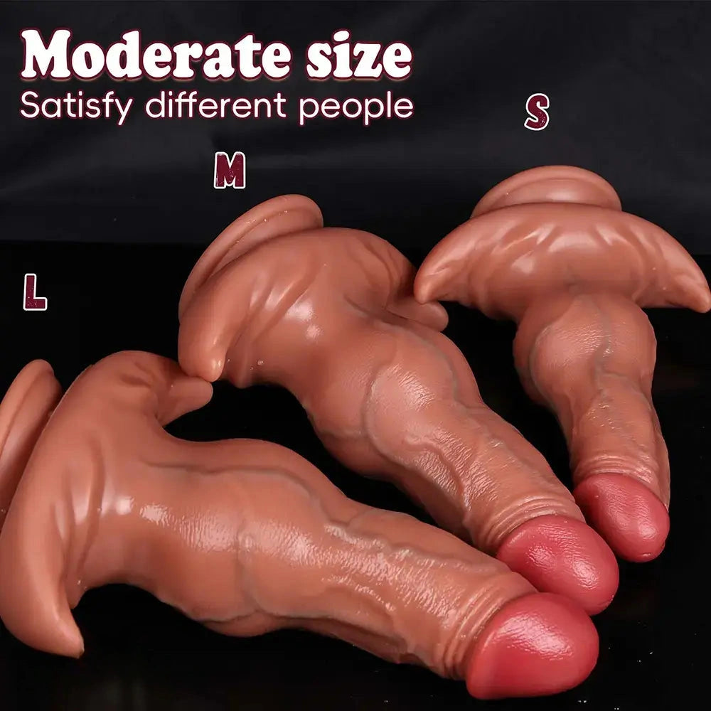 8.46in 9.64in 10.82in Liquid Silicone Big Dildo With Anchor Base Cock Toy