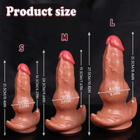 8.46in 9.64in 10.82in Liquid Silicone Big Dildo With Anchor Base Cock Toy