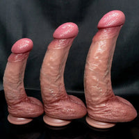 8.46in 9.84in 10.82in Strap on Curved Silicone Soft Big Dildo For Masturbation
